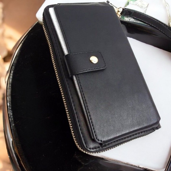 Badgley Mischka Black Braid Quilted Long Wallet - Picture 5 of 9